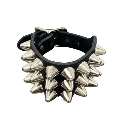 BC170UK77   BUCKLE BRACELET WITH 3 ROW 1/2" UK77 CONEHEAD STUDS