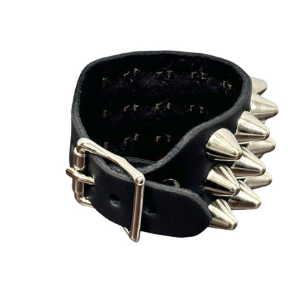 BC170UK77   BUCKLE BRACELET WITH 3 ROW 1/2" UK77 CONEHEAD STUDS