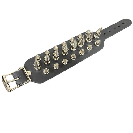 BC171 3 ROW 22 PCS 1" &  1/2" TREE SPIKE BUCKLE BRACELET