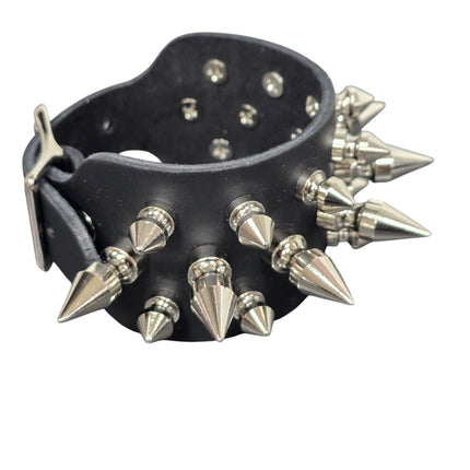 BC171 3 ROW 22 PCS 1" &  1/2" TREE SPIKE BUCKLE BRACELET