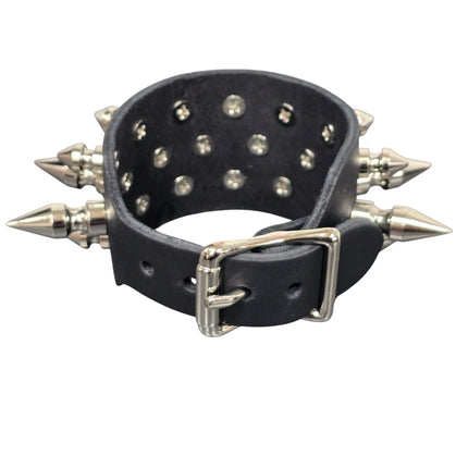 BC171 3 ROW 22 PCS 1" &  1/2" TREE SPIKE BUCKLE BRACELET