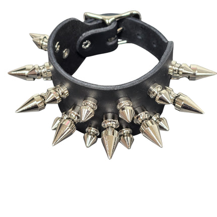 BC171 3 ROW 22 PCS 1" &  1/2" TREE SPIKE BUCKLE BRACELET