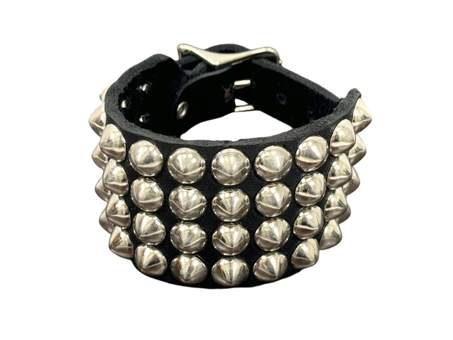 BC172  BUCKLE BRACELET WITH 4 ROW  CONICAL STUDS