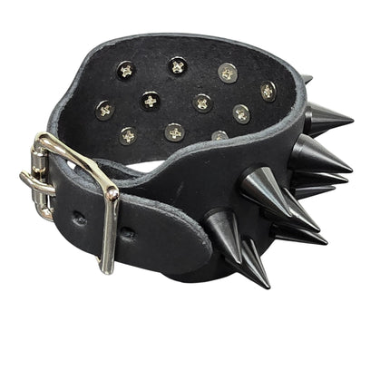 BC173SC  3 ROW 22 PCS CONE SPIKE BUCKLE BRACELET