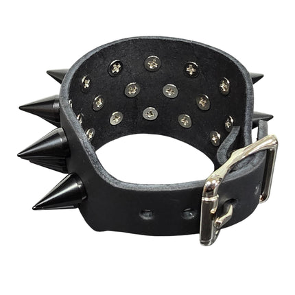 BC173SC  3 ROW 22 PCS CONE SPIKE BUCKLE BRACELET