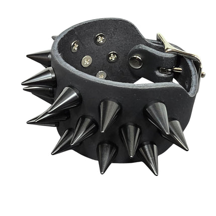 BC173SC  3 ROW 22 PCS CONE SPIKE BUCKLE BRACELET