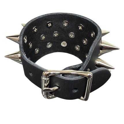 BC173SC  3 ROW 22 PCS CONE SPIKE BUCKLE BRACELET