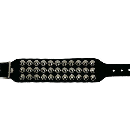 BC183 BUCKLE BRACELET WITH 3 ROW CONICAL STUD
