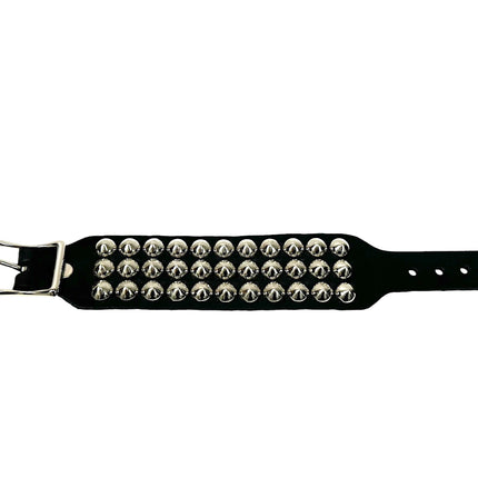 BC183 BUCKLE BRACELET WITH 3 ROW CONICAL STUD