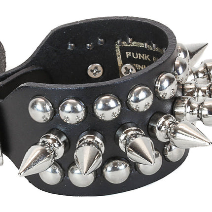 BC185  1" SPIKE ROUND STUDDED 1 1/2" WIDE BUCKLE BRACELET