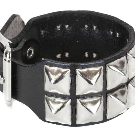 BC189 BUCKLE BRACELET WITH 2 ROW 1/2" PYRAMIDS