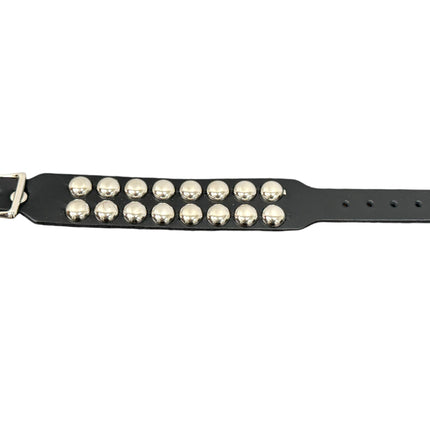 BC189RND BUCKLE BRACELET WITH 2 ROW 1/2" ROUND  CONEHEAD STUDS