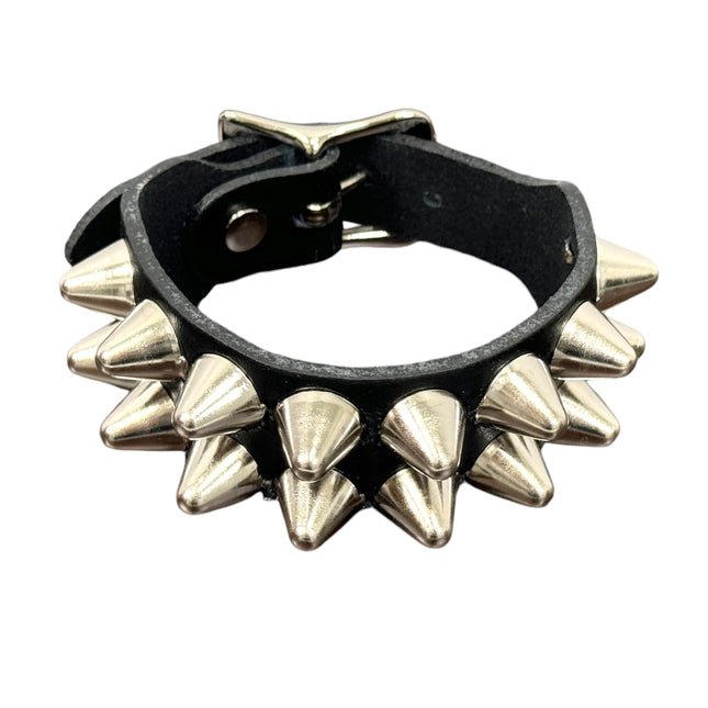 BC189  BUCKLE BRACELET WITH TWO  ROW STUDS