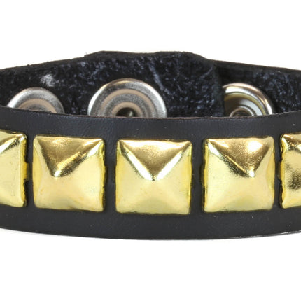 BC194 1 ROW 1/2" PYRAMID 3 SNAP BRACELET