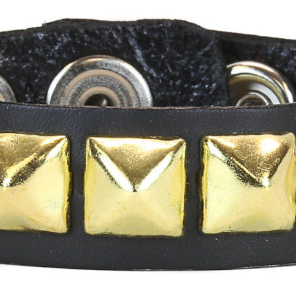 BC194 1 ROW 1/2" PYRAMID 3 SNAP BRACELET