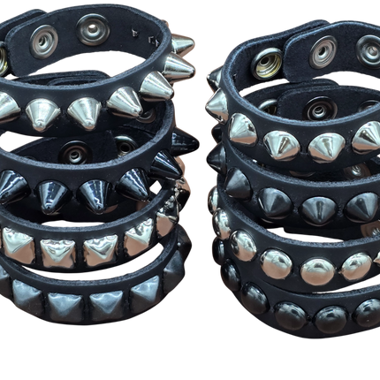 BC194 1 ROW 1/2" STUDDED  SNAP BRACELET