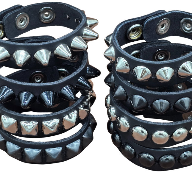 BC194 1 ROW 1/2" STUDDED  SNAP BRACELET