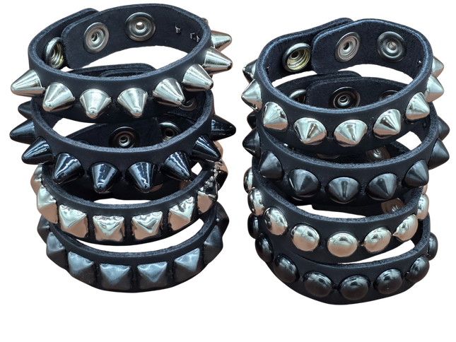 BC194 1 ROW 1/2" STUDDED  SNAP BRACELET