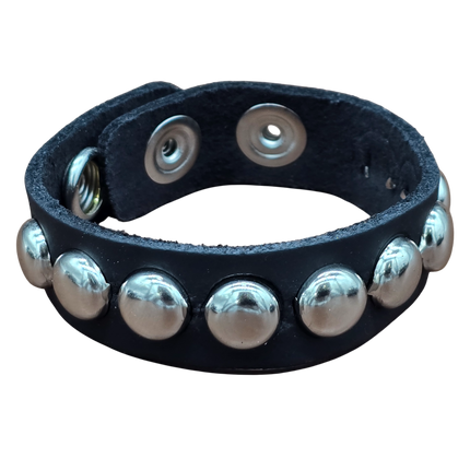 BC194RND 1 ROW 1/2" ROUND STUDDED  SNAP BRACELET