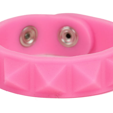 BC194RUB ASSORTED RUBBER SINGLE ROW 1/2" PYRAMID BRACELET