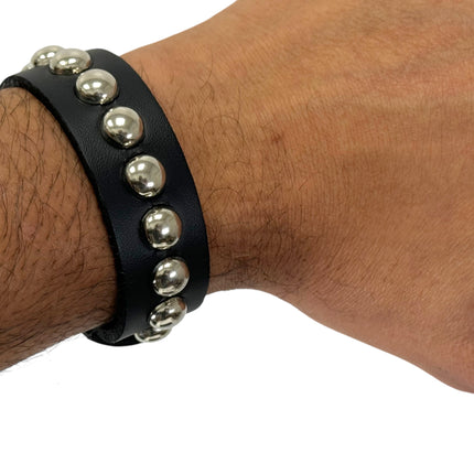 BC195 ROUND  STUDDED 3/4" WIDE SNAP BRACELET