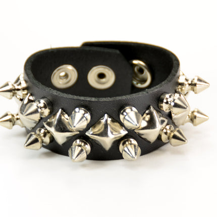 BC198  2 ROW SPIKE DIAMOND STUDDED BRACELET