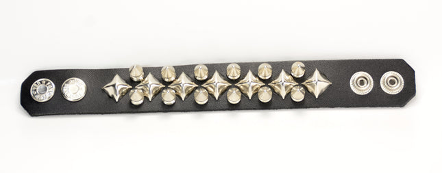 BC198  2 ROW SPIKE DIAMOND STUDDED BRACELET