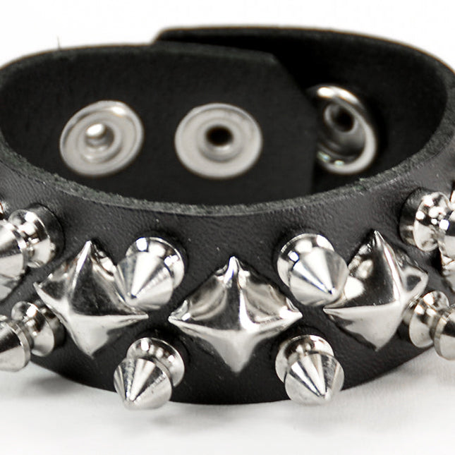 BC198  2 ROW SPIKE DIAMOND STUDDED BRACELET