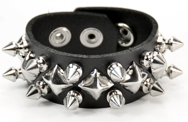 BC198  2 ROW SPIKE DIAMOND STUDDED BRACELET