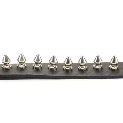 BC203  GENUINE LEATHER SPIKE 1" BRACELET