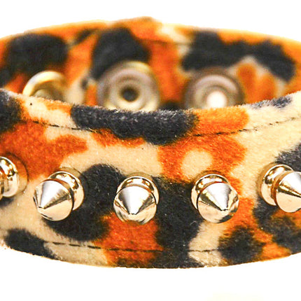 BC203LEO  LEOPARD SPIKE CUFF BRACELET