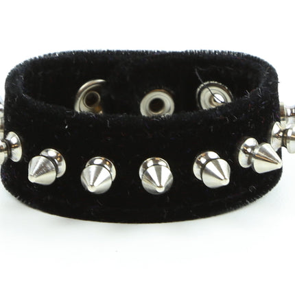 BC203VEL 1/2" SPIKE VELVET BRACELET