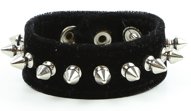 BC203VEL 1/2" SPIKE VELVET BRACELET