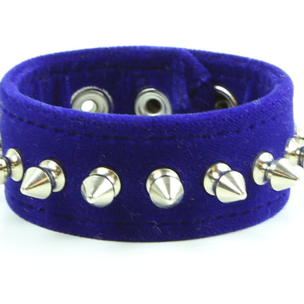 BC203VEL 1/2" SPIKE VELVET BRACELET