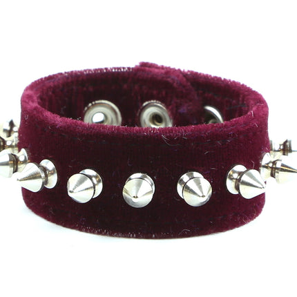 BC203VEL 1/2" SPIKE VELVET BRACELET