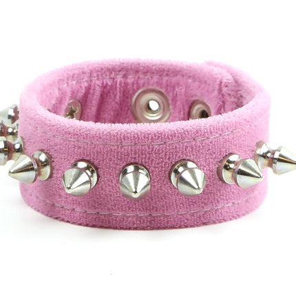 BC203VEL 1/2" SPIKE VELVET BRACELET