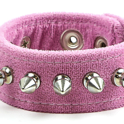 BC203VEL 1/2" SPIKE VELVET BRACELET