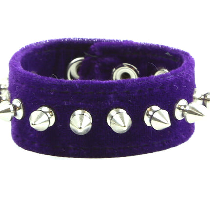 BC203VEL 1/2" SPIKE VELVET BRACELET