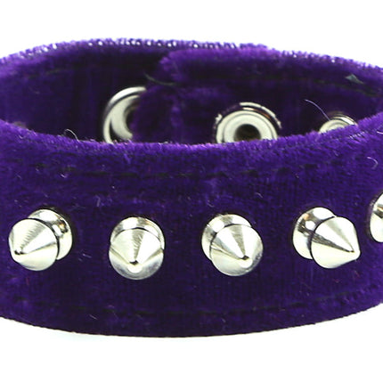 BC203VEL 1/2" SPIKE VELVET BRACELET