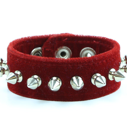 BC203VEL 1/2" SPIKE VELVET BRACELET