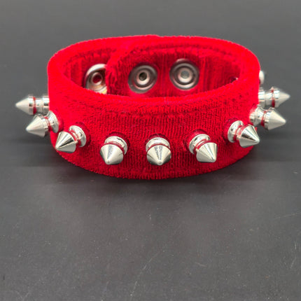 BC203VEL 1/2" SPIKE VELVET BRACELET