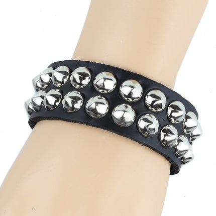 BC204 2 ROW MINI CONICAL STUDDED BRACELET