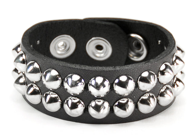BC204 2 ROW MINI CONICAL STUDDED BRACELET
