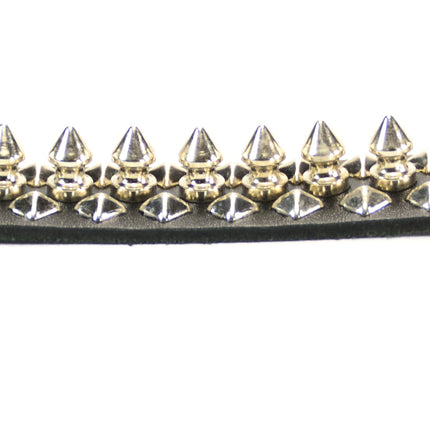BC205 BRACELET WITH 1 ROW 1/2" SPIKE & 2 ROW SMALL DIAMONDS
