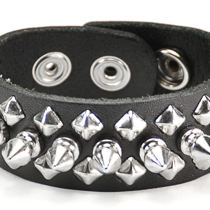 BC205 BRACELET WITH 1 ROW 1/2" SPIKE & 2 ROW SMALL DIAMONDS