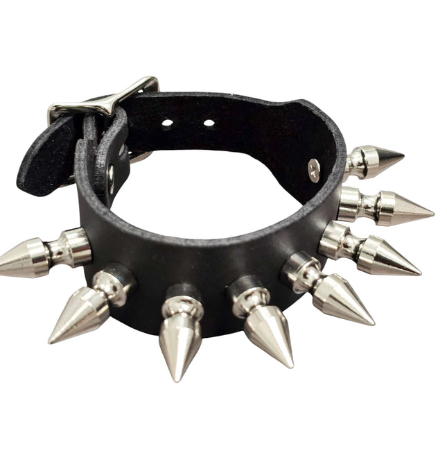 BC207-SPK-M    1" SPIKE LEATHER BRACELET