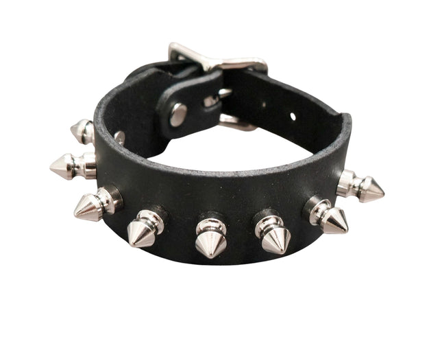BC207   1/2" SPIKE LEATHER BRACELET
