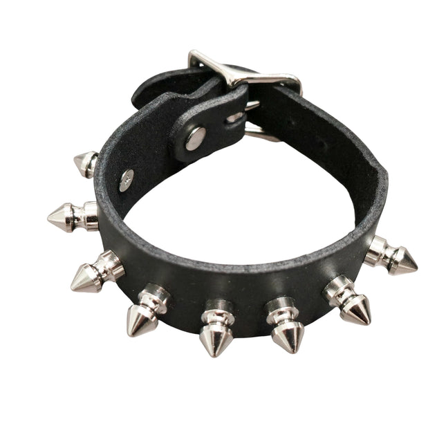 BC207   1/2" SPIKE LEATHER BRACELET