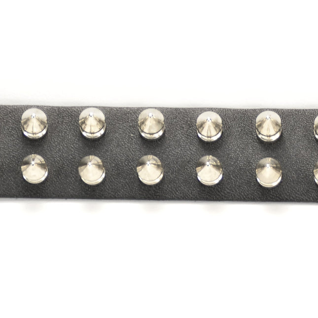 BC209 SNAP BRACELET WITH 2 ROW 1/2" SPIKES