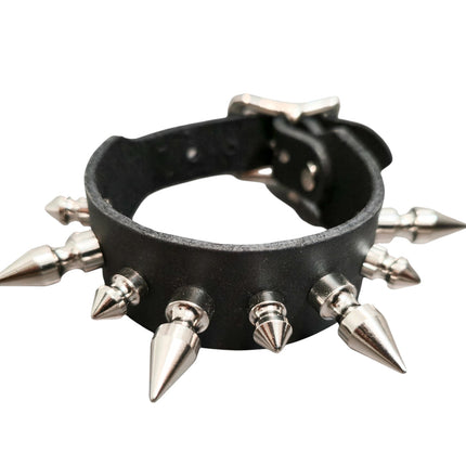 BC210 1/2" & 1" SPIKE LEATHER BRACELET